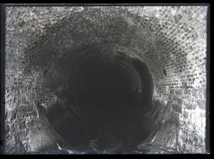View Looking Down an Unidentified Brick Sewer by Unknown
